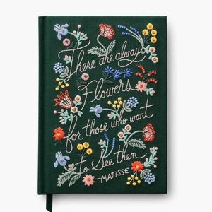 Rifle Paper Co. Company Embroidered Journal There Are Always Flowers Lined